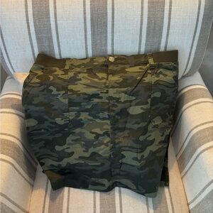 Camouflage skirt with shorts underneath it